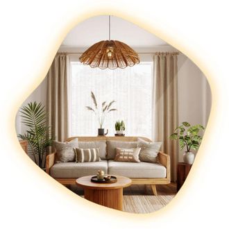 Tulup Grande Specchio da Bagno LED 4000K - 77,3 x 76,6 cm - Luce Calda Design Moderno Facile da Installare Ideale per Ogni Ambiente