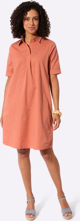 Casual Looks Jeanskleid CASUAL LOOKS Jeans-Kleid, Damen, Gr. 36, Normalgr&ouml;ssen, papaya, Twill, 100% Baumwolle, unifarben, kurz, Kleider Jeanskleid