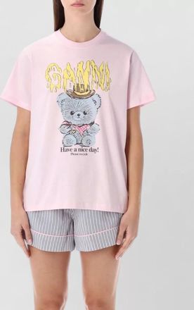 Ganni graphic teddy bear crew neck t-shirt