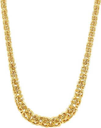 Pompeii3 14k Yellow Gold Plated Heavy Silver 17 Byzantine Chain Womens Necklace