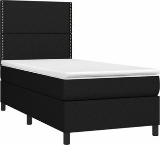 vidaXL Cama Box Spring Con Colch&oacute;n Tela Negro 90x200 Cm Vidaxl