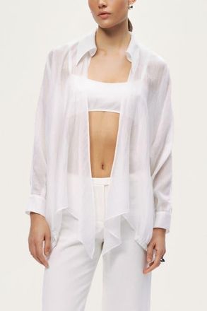 Nocturne Tie-Detail Shirt in Ivory at Nordstrom, Size Medium