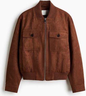 H&M Napped Jacket in Brown at Nordstrom, Size Xx-Large