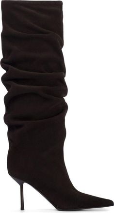 Le Silla Mid-Calf Slouchy Boots With Pointed Toe And Stiletto Heel