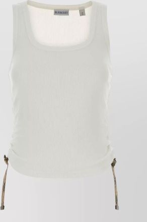 Burberry stretch cotton tank top drawstring square neck