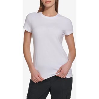 DKNY Embroidered Logo Crew T-Shirt in White at Nordstrom Rack, Size X-Large