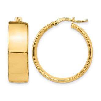 Diamond2Deal 14K Yellow Gold 8mm High Polished Round Hoop Earrings