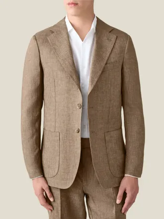 Luca Faloni Hazelnut Brown Linen Blazer