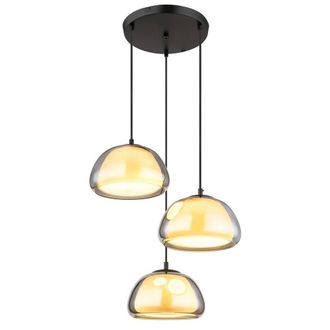 Netlighting Jella Cluster Pendant Matt Black Smoke Glass Shade 3x E14