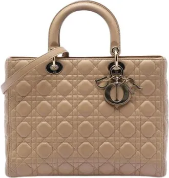 Dior Pre-owned Handbags, female, Beige, Size: ONE SIZE Pre-owned Vintage Leather Handbag