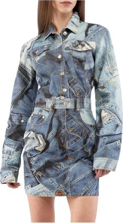 Love Moschino Shirt Dress - Dames - Shirt Kleedjes - Blauw - XL - Katoen - Kleedjes