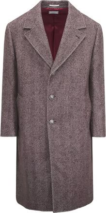 Brunello Cucinelli Cappotto monopetto spigato - Marrone