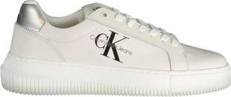 Calvin Klein Witte Platform Sneakers met Contrasterende Details - Dames - Sneakers - Wit - 40 EU - Polyester - Schoenen