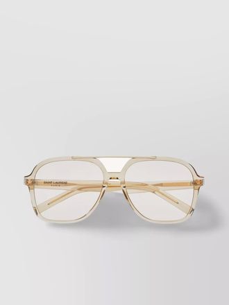 Saint Laurent geometric aviator clear lens sunglasses