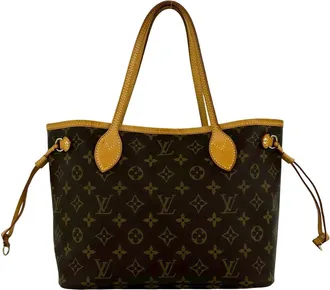 Louis Vuitton Brown Leather Pvc Handbag Tote Bag (Pre-Owned)