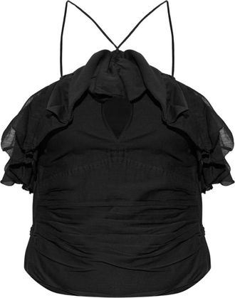 Isabel Marant Tops, Dames, Zwart, L, Katoen, Djimia Top