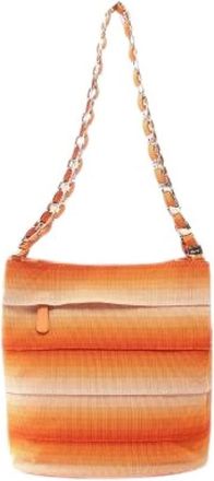 Ferragamo Pre-owned Canvas Leather Shoulder Bag - Dames - Vintage Schoudertas - Oranje - ONE Size - Leer - Vintage