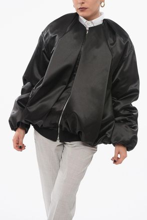 We11done Satin Bomber Jacket with Draping We11done