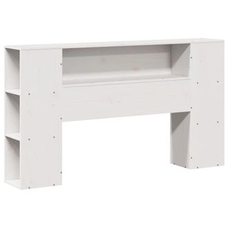 vidaXL Cabecero De Cama Almacenaje Madera Maciza Pino Blanco 140 Cm Vidaxl