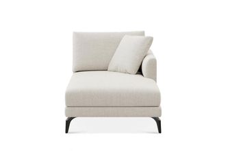 Castlery Lena Right Chaise Sofa Customized, (Performance Classic Twill) Cream (Matte Black Legs), Spill Resistant, Removable Covers for Sofas, Castlery