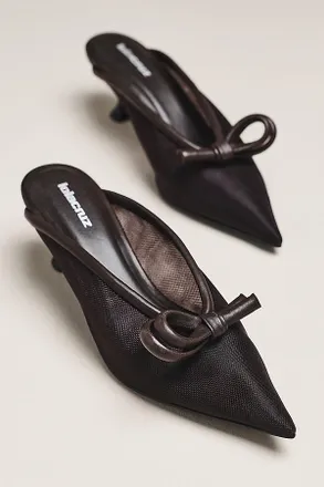 Lola Cruz Bow Mule Heels