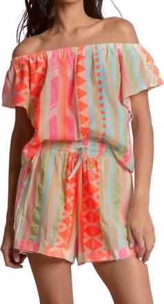 Elan Neon Aztec Shorts In Pink