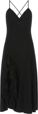 Loewe Black Ruffle Viscose Dress