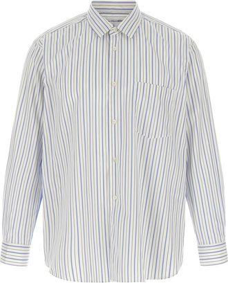 Comme Des Gar&ccedil;ons White Relaxed Striped Shirt