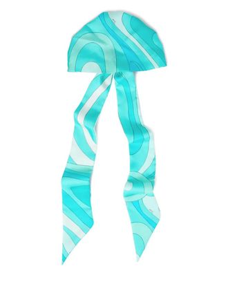 Pucci Bandana con stampa Marmo - Blu