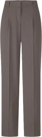 Riani Wijde broek met plooien - Dames - Wijde Broeken - Bruin - XL - Broeken