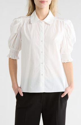 Ramy Brook Corinne Puff Sleeve Button-Up Shirt in Ivory at Nordstrom Rack, Size X-Small