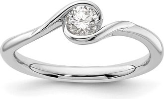 Diamond2Deal 14k White Gold Lab Grown Diamond Wedding Band Ring 1/4Ct Clarity- VS Color- G-H