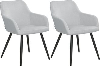 Beliani Beliani - Conjunto De 2 Sillas De Comedor De Estilo Moderno En Color Gris Fabricadas En Terciopelo Con Patas De Metal Casmalia