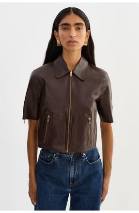 LaMarque SEVANA | Reversible Leather Jacket in Dark Brown at Nordstrom, Size Xx-Small