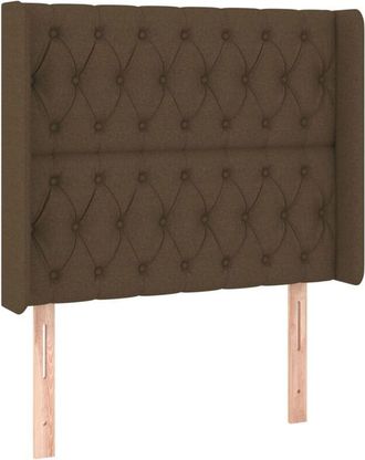 vidaXL Cabecero Con Led De Tela Marr&oacute;n Oscuro 103x16x118/128 Cm Vidaxl