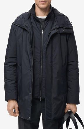Mango Water Repellent Insulated 3-in-1 Coat in Navy at Nordstrom, Size X-Large