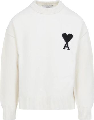 Ami Casual Crewneck Sweater - Heren - Ronde hals truien - Wit - XL - Truien & Vesten