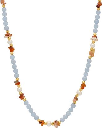 Estella Bartlett Chip Bead Necklace in Blue And Orange at Nordstrom