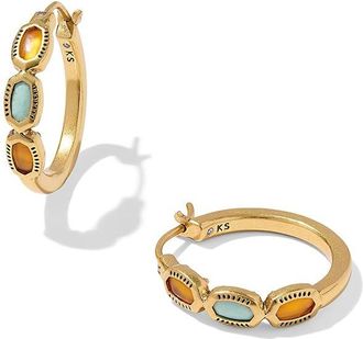 Kendra Scott Mini Elisa Hoop Womens Earrings Earring Vintage Gold Mix, Brass