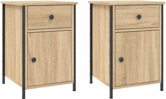 vidaXL Vidaxl - Bedside Cabinets 2 pcs Sonoma Oak 40x42x60 cm Engineered Wood
