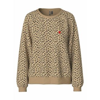 Pieces Sweater met luipaardprint