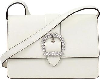Jimmy Choo London Cherix Schoudertas - Dames - Schoudertassen - Wit - ONE Size - Leer - Tassen