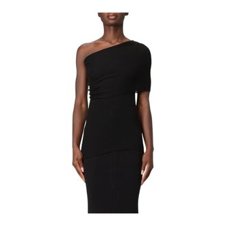 Rick Owens Asymmetric Ribbed Knit Top