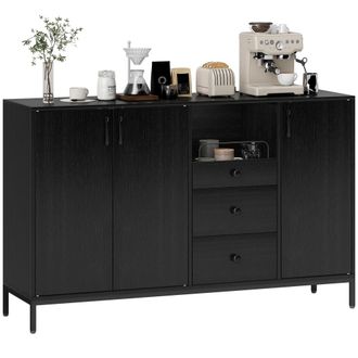HOMCOM Aparador para sal&oacute;n 143.5x40x90 cm negro