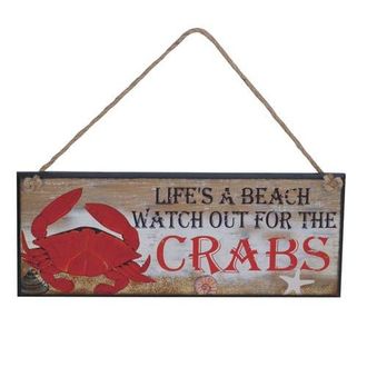 Beachcombers LifeS A Beach Watch Out For The Crabs Wall Sign Plaque in Brown at Nordstrom, Size Medium