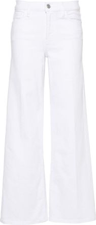 Frame Denim Le Slim Palazzo high-rise wide-leg jeans - women - Cotton/Polyester/Elastane - 30 - White
