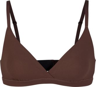 SKIMS Stretch-jersey Crossover Bralette - Brown - Xxl (UK18 / Xxl)
