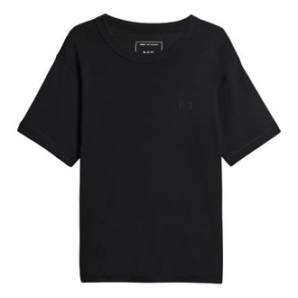 Yohji Yamamoto T-Shirts, female, Black, Size: M Slim Short Sleeve Tee