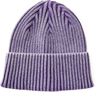 Cotton On Mens High Fold Ribbed Beanie in Black Purple Acid Dance at Nordstrom