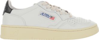 Autry Perforated Leather Sneakers with Contrast Heel Tab and Logo Detail